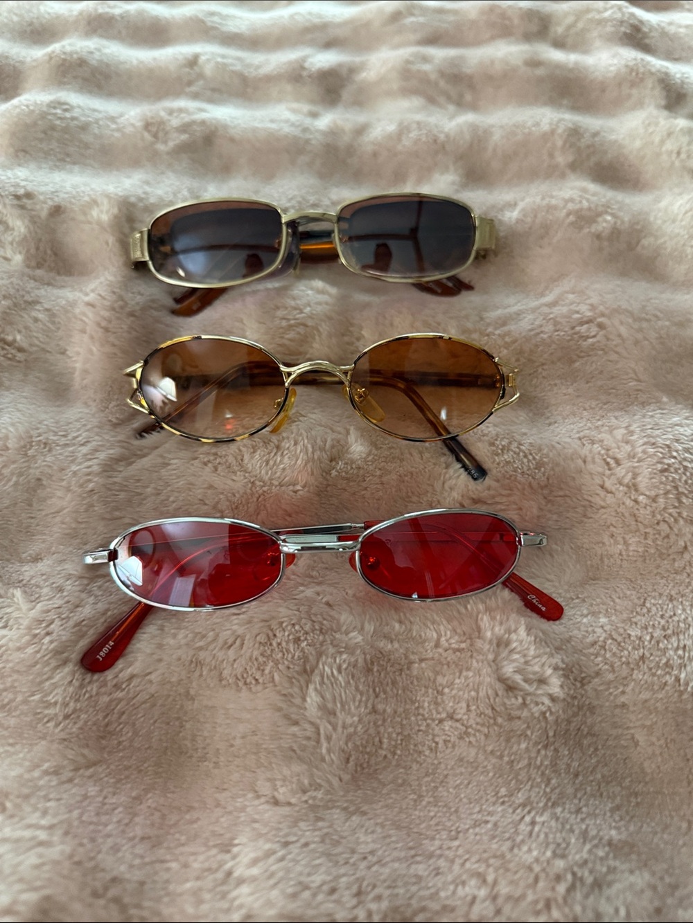 Red Lens Silver Frame Oval Sunglasses - Women Accessories